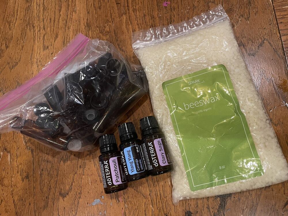 DOTERRA essential oils Clary Sage Patchouli Ylang Beeswax Empty Roller Bottles